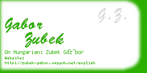 gabor zubek business card